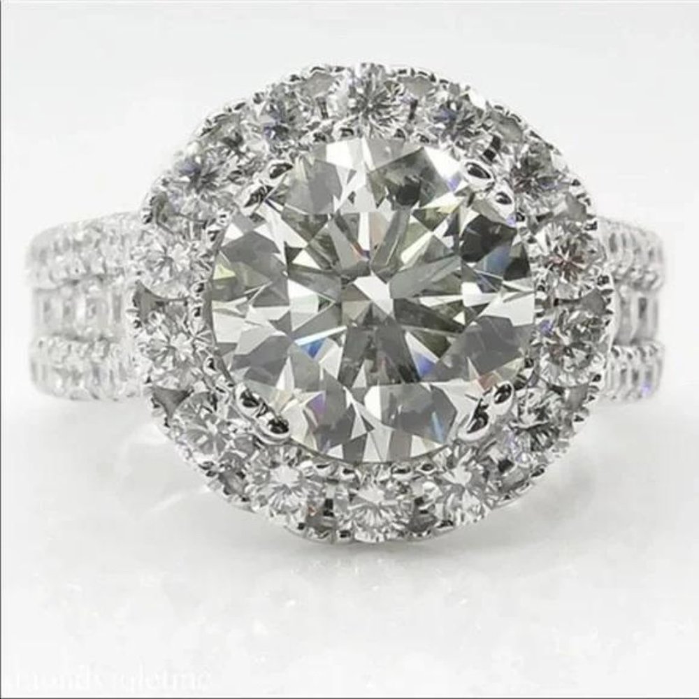 NEW LUXURY ENGAGEMENT 925 STERLING SILVER DIAMOND RING, CUTE RING, SHINY RING. - Picture 3 of 5